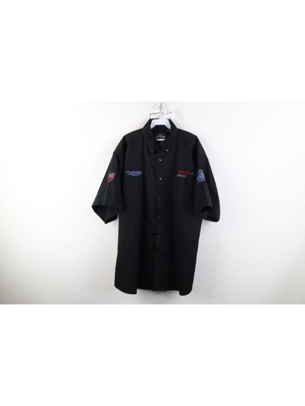 Vintage Mens 2XL Ducati Detroit Triumph MV Augusta Motorcycle Button Down Shirt